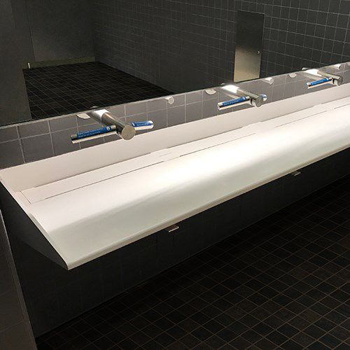 Lavabo sospeso - WEDGE™ : 9160 - Neo-Metro - in acciaio inossidabile / in Solid Surface / multiplo