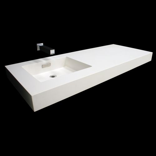 Lavabo sospeso - SLAB : 9113 - 9115 - Neo-Metro - in Solid Surface / con piano integrato / rettangolare