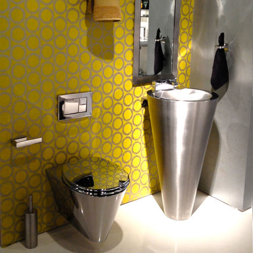 Lavabo autoportante - METROPOLIS : 8930 & 8931 - Neo-Metro - in acciaio inossidabile / conico / contemporaneo