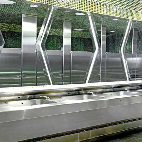 Lavabo sospeso - SYSTEM M2 : 8981  - Neo-Metro - in acciaio inossidabile / con specchio regolabile / multiplo
