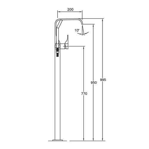 Miscelatore da doccia - NP30 - ottofond - per vasca / a pavimento / in metallo cromato