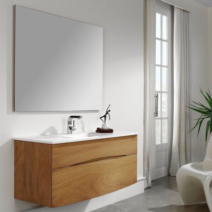 Mobile lavabo sospeso - IROKO1200 - ottofond - in legno / contemporaneo / con specchio