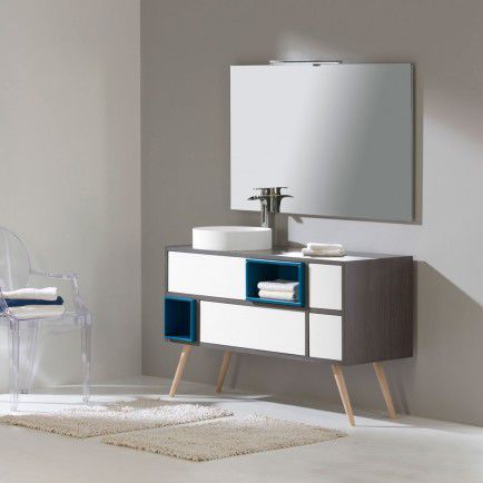 Mobile lavabo da appoggio - O'SCANDI - ottofond - in MDF / contemporaneo / con specchio