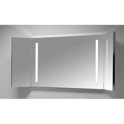 Specchio da bagno a muro - TRI900L - ottofond - contemporaneo / rettangolare / in acciaio inossidabile