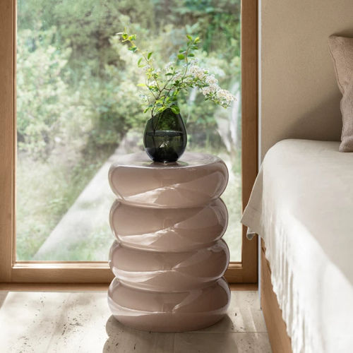 Comodino contemporaneo - TORU - Blomus - in ceramica / con base in ceramica / rotondo