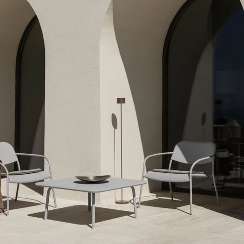 Tavolino basso contemporaneo - YUA - Blomus - in acciaio con rivestimento a polvere / con supporto in acciaio verniciato a polvere / rettangolare