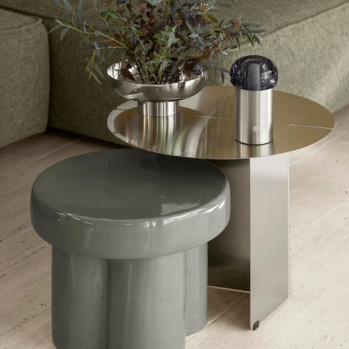 Tavolo d'appoggio contemporaneo - TORU - Blomus - in ceramica / con base in ceramica / rotondo