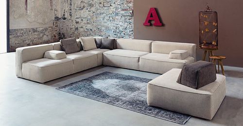 Divano modulare - 275 GLAM - Vibieffe - contemporaneo / in tessuto / in pelle