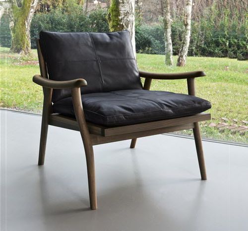 Poltrona contemporanea - 1000 FAST - Vibieffe - in pelle / in tessuto / in noce