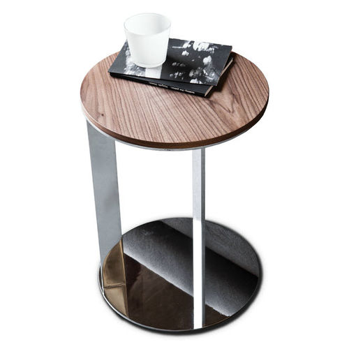 Tavolo d'appoggio contemporaneo - 9500 - 017 - Vibieffe - in rovere / in noce / in acciaio