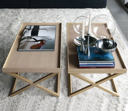 Tavolino basso contemporaneo - 9500 - 043, 046, 047 - Vibieffe - in rovere / in noce / rettangolare