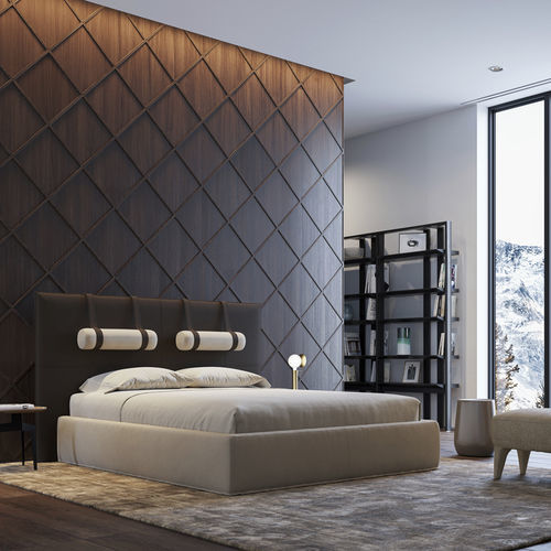 Letto matrimoniale - 5800 TUBE - Vibieffe - contemporaneo / in legno / in tessuto
