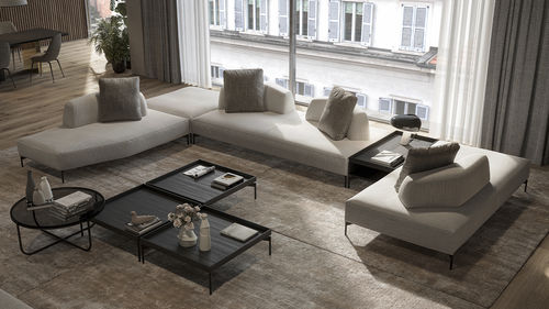 Divano moderno - 120_ AIR - Vibieffe - in tessuto / in pelle / bianco