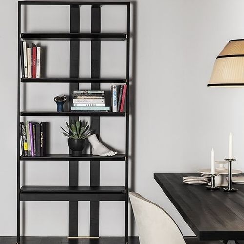 Libreria alta - 9810_NEXT - Vibieffe - contemporanea / in ottone lucidato / in noce