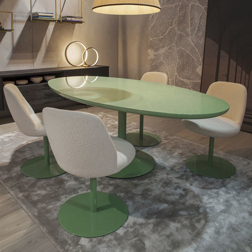Tavolo da pranzo contemporaneo - 4150_TWIST - Vibieffe - in viscosa / rotondo / ovale
