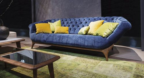 Divano chesterfield - 440 VICTOR - Vibieffe - in tessuto / in pelle / marrone