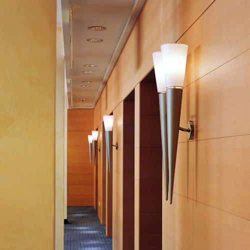 Applique contemporanea - PHENIX : 1M0935CA , 1M0934CA - MLE HOTEL LIGHTING - da esterno / in metallo / in vetro
