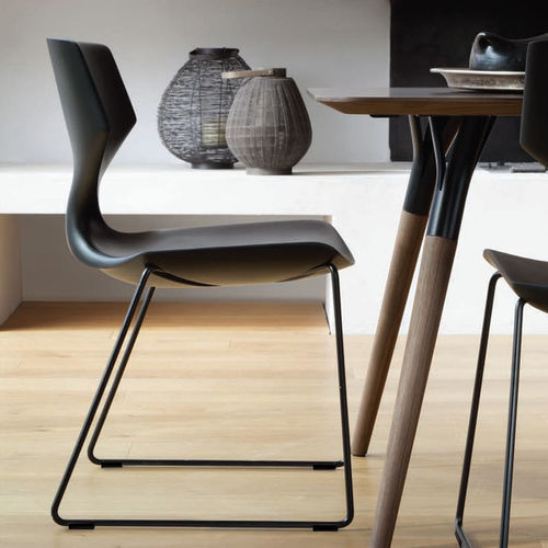 Sedia contemporanea - QUO  - TONON - da interno / in pelle / in tessuto