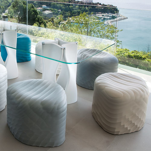 Pouf contemporaneo - RIVER STONE - TONON - in poliuretano / tondo / ovale