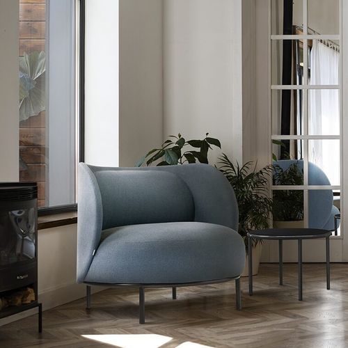 Poltrona contemporanea - METIZ  - TONON - in tessuto / blu / residenziale