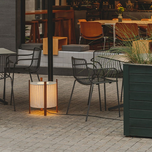Lampada da tavolo - ROL - MILAN ILUMINACION - da terra / in tessuto / in legno laccato