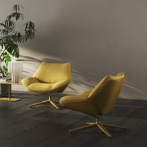 Poltrona contemporanea - SHRIMP - COR - in tessuto / in pelle / in legno