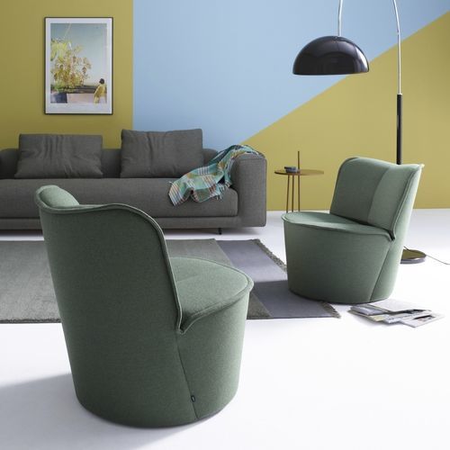 Poltrona contemporanea - NENOU - COR - in tessuto / in legno / con schienale alto
