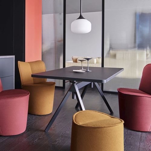 Tavolo da lavoro contemporaneo - LEVEL - COR - in HPL / impiallacciato in legno / con supporto in metallo verniciato