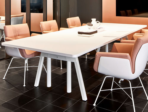 Tavolo da conferenza contemporaneo - LEVEL SYSTEM - COR - impiallacciato in legno / in HPL / con supporto in metallo verniciato