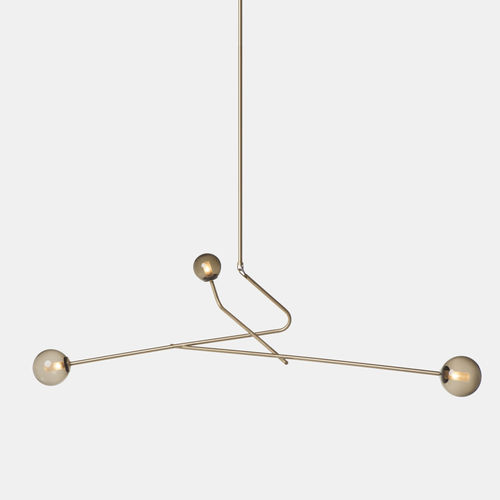 Lampada a sospensione - LATTICE - DE LA ESPADA - in ottone spazzolato / in vetro soffiato / contemporanea