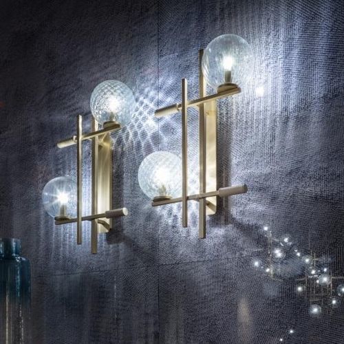 Applique contemporanea - TRIS - SICIS - da interno / in metallo / in vetro di Murano