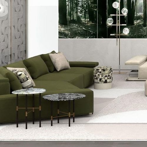 Tavolo d'appoggio contemporaneo - JUPITER SMALL - SICIS - in legno laccato / in marmo / con supporto in metallo
