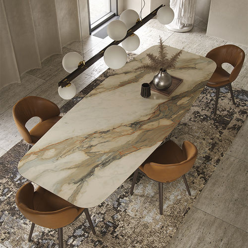 Tavolo da pranzo contemporaneo - SCOTT  - Cattelan Italia - in noce / in ceramica / con supporto in acciaio laccato
