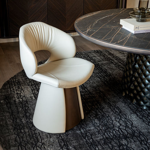Sedia contemporanea - DAFNE - Cattelan Italia - da interno / in pelle / con supporto in acciaio laccato