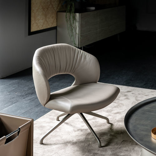 Poltrona contemporanea - MIRANDA - Cattelan Italia - in tessuto / in pelle / grigia