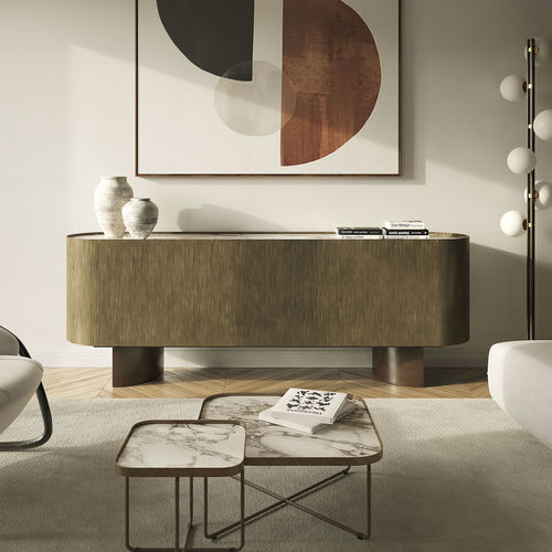 Credenza contemporanea - SAVOY - Cattelan Italia - in legno / in acciaio laccato / in vetro