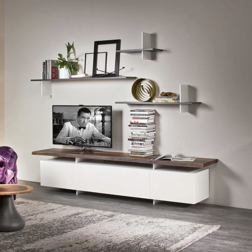 Mobile porta TV contemporaneo - SENECA - Cattelan Italia - con ripiani / con vano contenitore / in legno massiccio