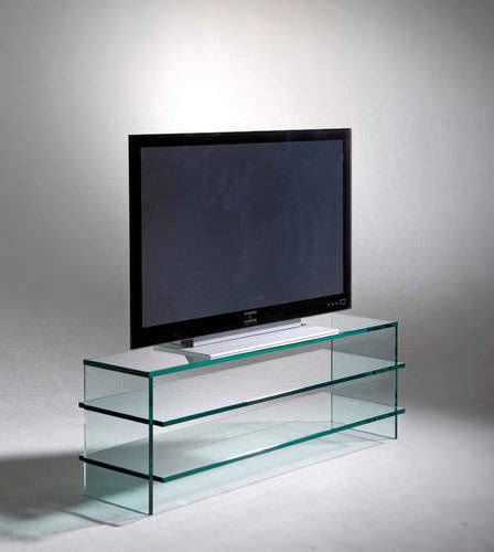 Mobile porta TV contemporaneo - CLEAR 700 / 900 / 1100 - Schroers & Schroers - hi-fi / in vetro