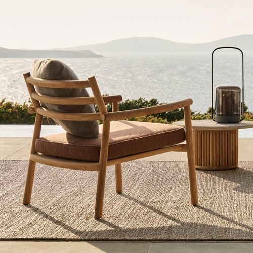 Poltrona contemporanea - UKIYO - Tribù - in tessuto / in teak / con cuscino rimovibile