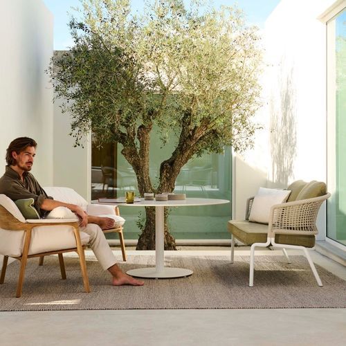 Divano contemporaneo - CTR - Tribù - da giardino / in tessuto / con braccioli