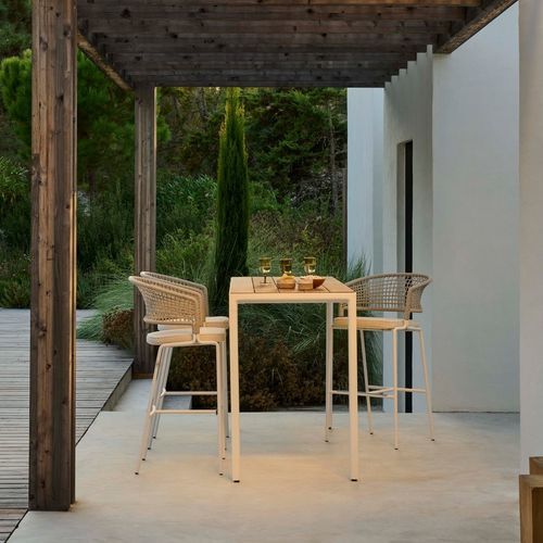 Tavolo alto contemporaneo - ILLUM - Tribù - in alluminio / con supporto in alluminio / rettangolare
