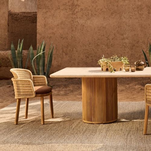 Poltrona design - SURO - Tribù - in teak / in teak / con cuscino rimovibile