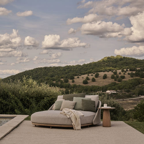 Dormeuse contemporanea - ELIO - Tribù - in tessuto / in teak / Tricord®
