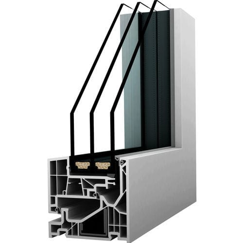 Finestra in alluminio - KF 520 - Internorm - in PVC / scorrevole / fissa