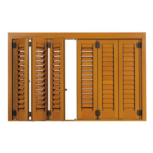 Persiana a libro - K60 - KIKAU - a lamelle / in alluminio / aspetto legno