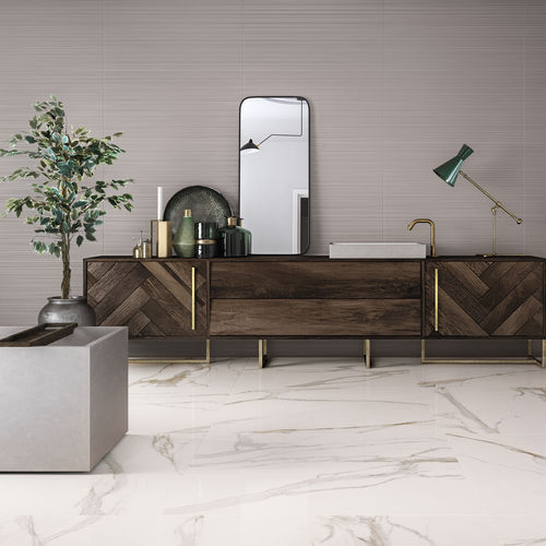 Piastrella in gres porcellanato - ELEMENTS LUX : CALACATTA GOLD - CERAMICHE KEOPE - levigata / da interno / da parete