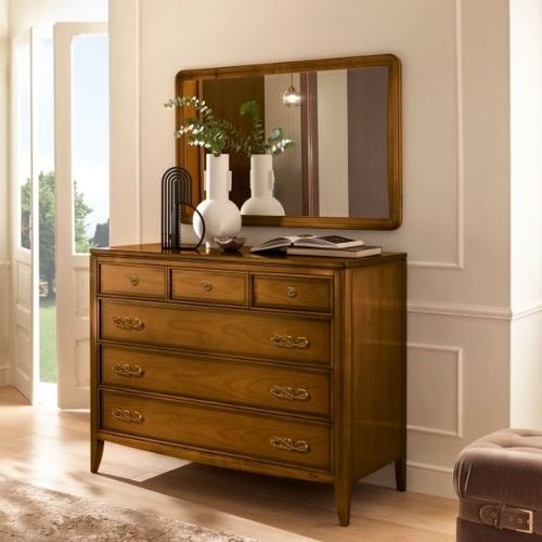 Cassettone classico - Romeo  - LE FABLIER - in legno laccato / 6 cassetti / bianco