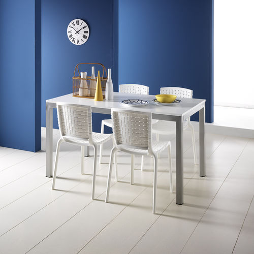 Tavolo da pranzo contemporaneo - CUBO - STOSA CUCINE - in vetro laccato / in laminato / con supporto in metallo