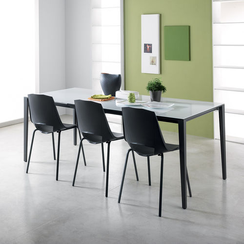 Tavolo da pranzo contemporaneo - FUSION - STOSA CUCINE - in vetro / con supporto in metallo verniciato / rettangolare