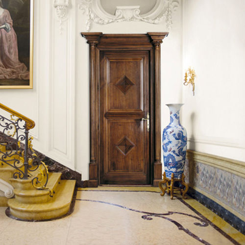 Porta da interno - MANTEGNA - Dierre - in legno massiccio / battente / vetrata